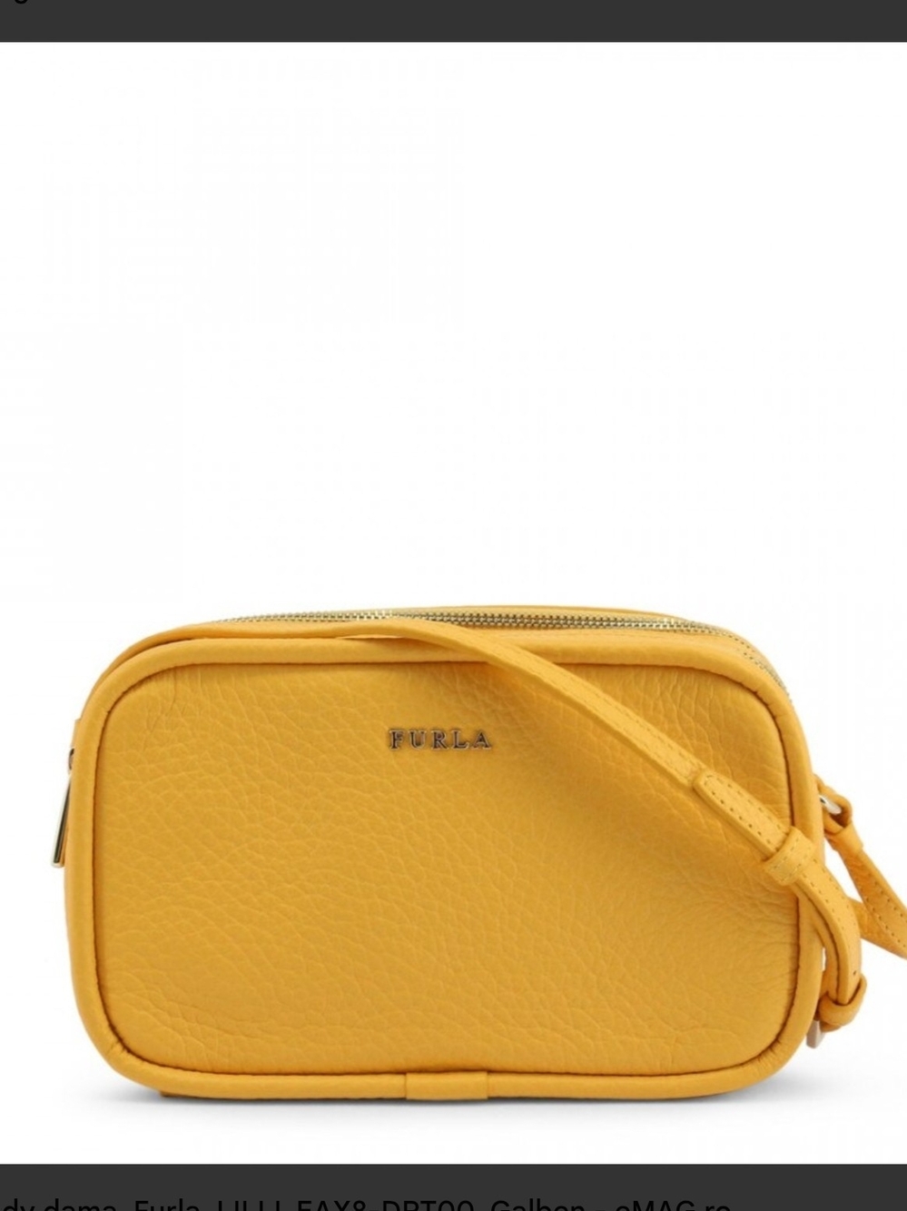 Furla Lilli Leather Camera Bag Sunshine Yellow Chain Strap Crossbody